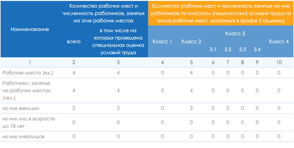 Раздел V. Сводная ведомость результатов проведения специальной оценки условий труда